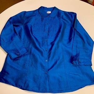 Chicos tuxedo front, 100% silk tunic